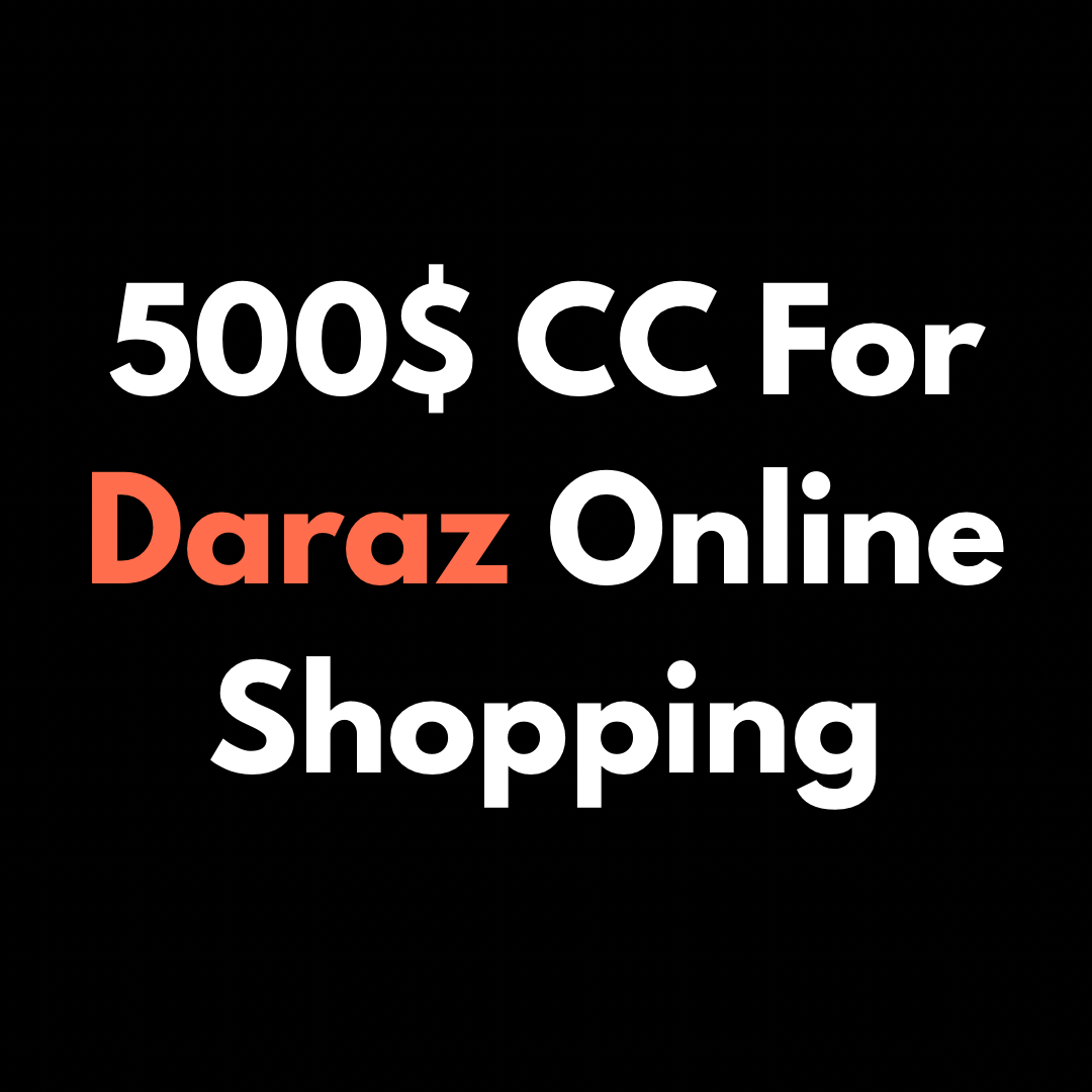 500$ CC For Daraz Shopping